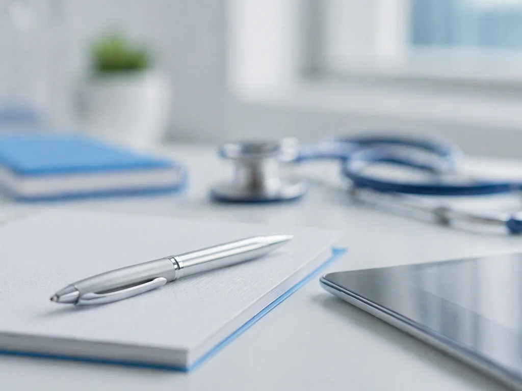 Clinical reading and insights at a healthcare desk